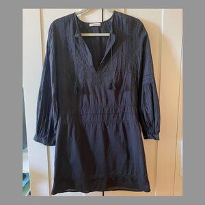 Ulla Johnson Embroidered Cotton Black Mini Dress 4